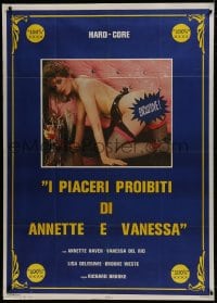 2x724 COED FEVER Italian 1p 1985 portrait of sexy naked Annette Haven on her knees!