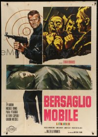 2x740 DEATH ON THE RUN Italian 1p 1967 Sergio Corbucci, cool crime art by Sandro Symeoni!