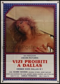 2x741 DEBBIE DOES DALLAS 3 Italian 1p 1986 close up of sexy naked Bambi Woods!