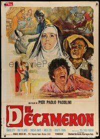 2x742 DECAMERON Italian 1p 1971 Pier Paolo Pasolini's Italian comedy, montage art of the cast!