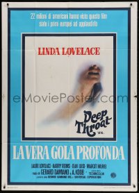 2x743 DEEP THROAT Italian 1p 1976 different image of Linda Lovelace, sexploitation classic, rare!