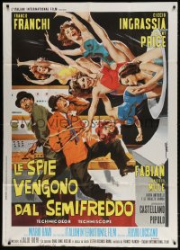 2x753 DR. GOLDFOOT & THE GIRL BOMBS Italian 1p 1966 Mario Bava, art of sexy girls w/Franco & Ciccio