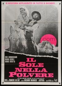 2x756 DUST IN THE SUN Italian 1p 1973 sexy naked Maria Schell on horse, cool dayglo design!