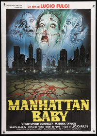 2x770 EYE OF THE EVIL DEAD Italian 1p 1984 Lucio Fulci's Manhattan Baby, Enzo Sciotti horror art!