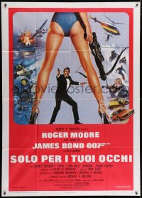 2x778 FOR YOUR EYES ONLY Italian 1p 1981 Roger Moore as James Bond 007, art by Brian Bysouth!