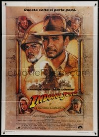 2x816 INDIANA JONES & THE LAST CRUSADE Italian 1p 1989 Struzan art of Harrison Ford & Sean Connery!