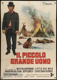 2x843 LITTLE BIG MAN Italian 1p 1971 art of Dustin Hoffman & Native Americans, Arthur Penn!