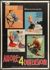 2x853 LOVE IN FOUR DIMENSIONS Italian 1p 1966 Amore in Quattro Dimensioni, art of couples in love!