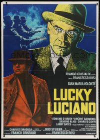 2x856 LUCKY LUCIANO export Italian 1p 1974 cool image of Gian Maria Volonte & Rod Steiger!