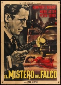 2x859 MALTESE FALCON Italian 1p R1962 different Stefano art of Humphrey Bogart & sexy victim, rare!