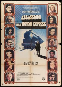 2x872 MURDER ON THE ORIENT EXPRESS Italian 1p 1974 great different art of train & top cast!