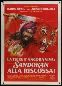 2x968 TIGER IS STILL ALIVE: SANDOKAN TO THE RESCUE Italian 1p R1970s Casaro art of Kabir & tiger!