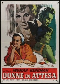 2x925 SECRETS OF WOMEN Italian 1p R1960 Ingmar Bergman's Kvinnors vantan, art of Eva Dahlbeck!