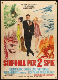 2x928 SERENADE FOR TWO SPIES Italian 1p 1965 Serenade fur zwei Spione, art by Renato Casaro, rare!