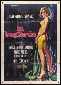 2x933 SIX DAYS A WEEK Italian 1p 1965 La Bugiarda, art of sexy Catherine Spaak by Rodolfo Gasparri!
