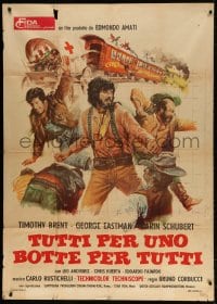 2x975 TUTTI PER UNO BOTTE PER TUTTI Italian 1p 1973 Bruno Corbucci, great spaghetti western art!