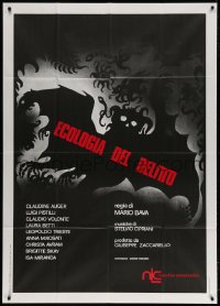 2x977 TWITCH OF THE DEATH NERVE Italian 1p 1971 Mario Bava's Ecologia del Delitto, cool monster art!