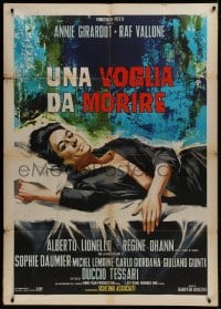 2x978 UNA VOGLIA DA MORIRE Italian 1p 1965 close up art of sexy near-naked Annie Girardot in bed!