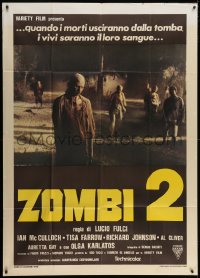 2x999 ZOMBIE Italian 1p 1979 Lucio Fulci's classic Zombi 2, great image of the walking dead!