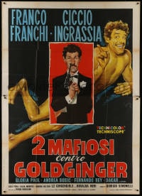 2x120 2 MAFIOSI AGAINST GOLDGINGER Italian 2p 1965 Franco & Ciccio parody of James Bond Goldfinger!