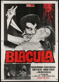 2x144 BLACULA Italian 2p 1973 black vampire William Marshall is deadlier than Dracula, cool art!