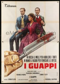 2x145 BLOOD BROTHERS Italian 2p 1974 art of Claudia Cardinale, Nero, Testi & bloody straight razor!