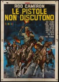 2x151 BULLETS DON'T ARGUE Italian 2p 1964 art of Rod Cameron & cowboys by Rodolfo Gasparri!