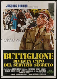 2x152 BUTTIGLIONE DIVENTA CAPO DEL SERVIZIO SEGRETO Italian 2p 1975 art of soldier Jacques Dufilho!