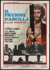 2x156 CLAY PIGEON Italian 2p 1972 Vietnam vet Telly Savalas, Tom Stern, different art by Mos!