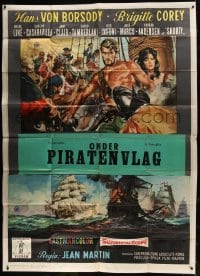2x162 CONQUEROR OF MARACAIBO Italian 2p 1961 different Ciriello art of barechested pirate, rare!