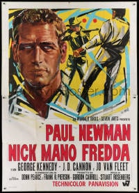 2x164 COOL HAND LUKE Italian 2p 1967 Paul Newman prison escape classic, different art by Brini!