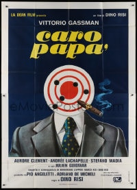 2x173 DEAR FATHER Italian 2p 1979 Dino Risi's Caro papa, man with target head & cigar, rare!