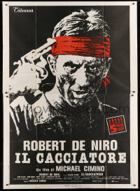 2x178 DEER HUNTER awards Italian 2p 1979 classic art of Robert De Niro w/gun to his head, Michael Cimino
