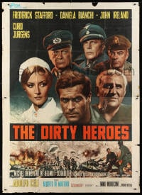 2x186 DIRTY HEROES Italian 2p 1969 Dalle Ardenne all'inferno, WWII, cool montage of top stars!