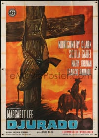 2x188 DJURADO Italian 2p 1966 best spaghetti western artwork of gun hanging on cross, rare!