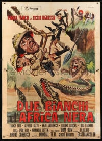 2x193 DUE BIANCHI NELL'AFRICA NERA Italian 2p 1970 Franco & Ciccio, wacky Picchioni jungle art!