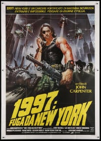 2x199 ESCAPE FROM NEW YORK Italian 2p 1981 Carpenter, art of Russell by decapitated Lady Liberty!