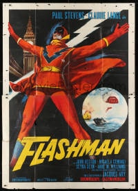 2x207 FLASHMAN Italian 2p 1967 full-length art of wacky Italian costumed superhero by Big Ben!