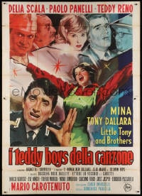 2x234 I TEDDY BOYS DELLA CANZONE Italian 2p 1960 Cesselon art of Mina, Little Tony & more!