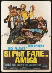 2x243 IT CAN BE DONE, AMIGO Italian 2p 1972 Symeoni art of Bud Spencer punching Jack Palance & men!