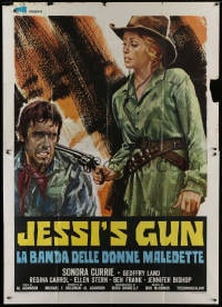 2x246 JESSI'S GIRLS Italian 2p 1975 different art of Sondra Currie holding gun to rapist's head!