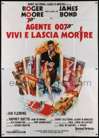 2x262 LIVE & LET DIE Italian 2p 1973 McGinnis art of Moore as James Bond & sexy tarot cards!