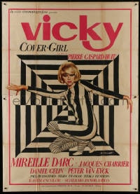 2x263 LIVING IT UP Italian 2p 1966 Tarantelli art of sexy Mireille Darc as Vicky: Cover-Girl, rare!