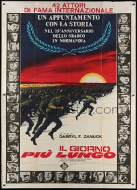 2x267 LONGEST DAY Italian 2p R1969 Zanuck's World War II D-Day movie with 42 international stars!