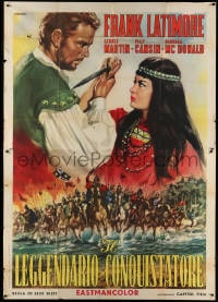 2x268 LOS CONQUISTADORES DEL PACIFICO Italian 2p 1963 art of Spanish conquerors & Native Americans!