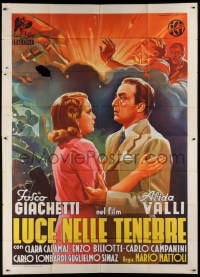 2x271 LUCE NELLE TENEBRE Italian 2p 1941 great art of Valli & Fosco Giachetti by Luigi Martinati!