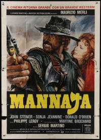 2x273 MAN CALLED BLADE Italian 2p 1979 Sergio Martino's Mannaja, cool spaghetti western art!