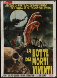 2x284 NIGHT OF THE LIVING DEAD Italian 2p 1970 cool different Ciriello art of zombies in graveyard!