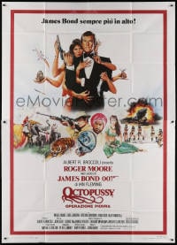 2x287 OCTOPUSSY Italian 2p 1983 Daniel Goozee art of sexy Maud Adams & Roger Moore as James Bond!