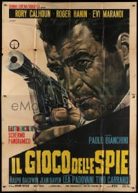 2x291 OUR MEN IN BAGHDAD Italian 2p 1966 cool different c/u art of Rory Calhoun with gun by Casaro!